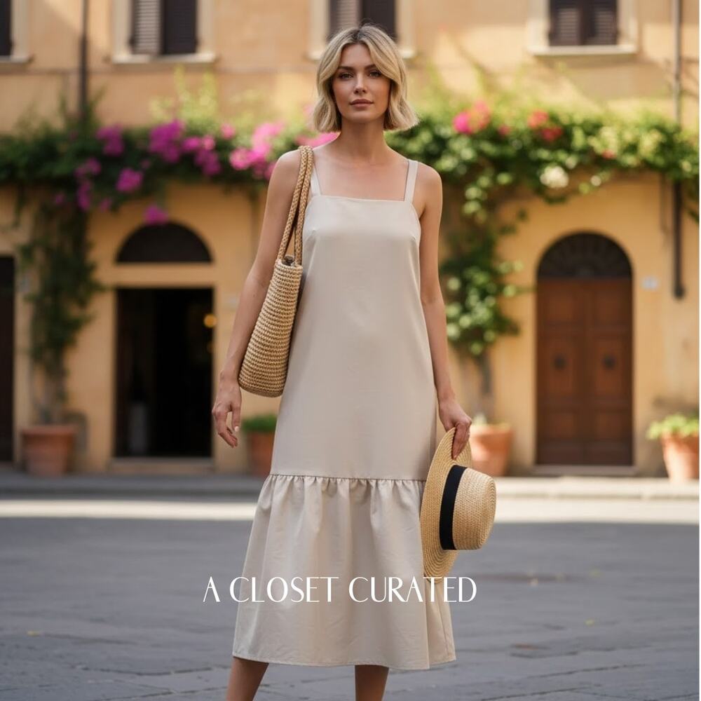 Delfina Balda Ula Midi Dress Large NEW